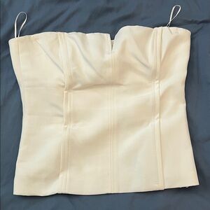 Zara Strapless White Boned Bustier Corset Top Size S